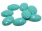 8 25mm Faceted Oval Turquoise Blue Sew On Vintage Plastic Cabochons